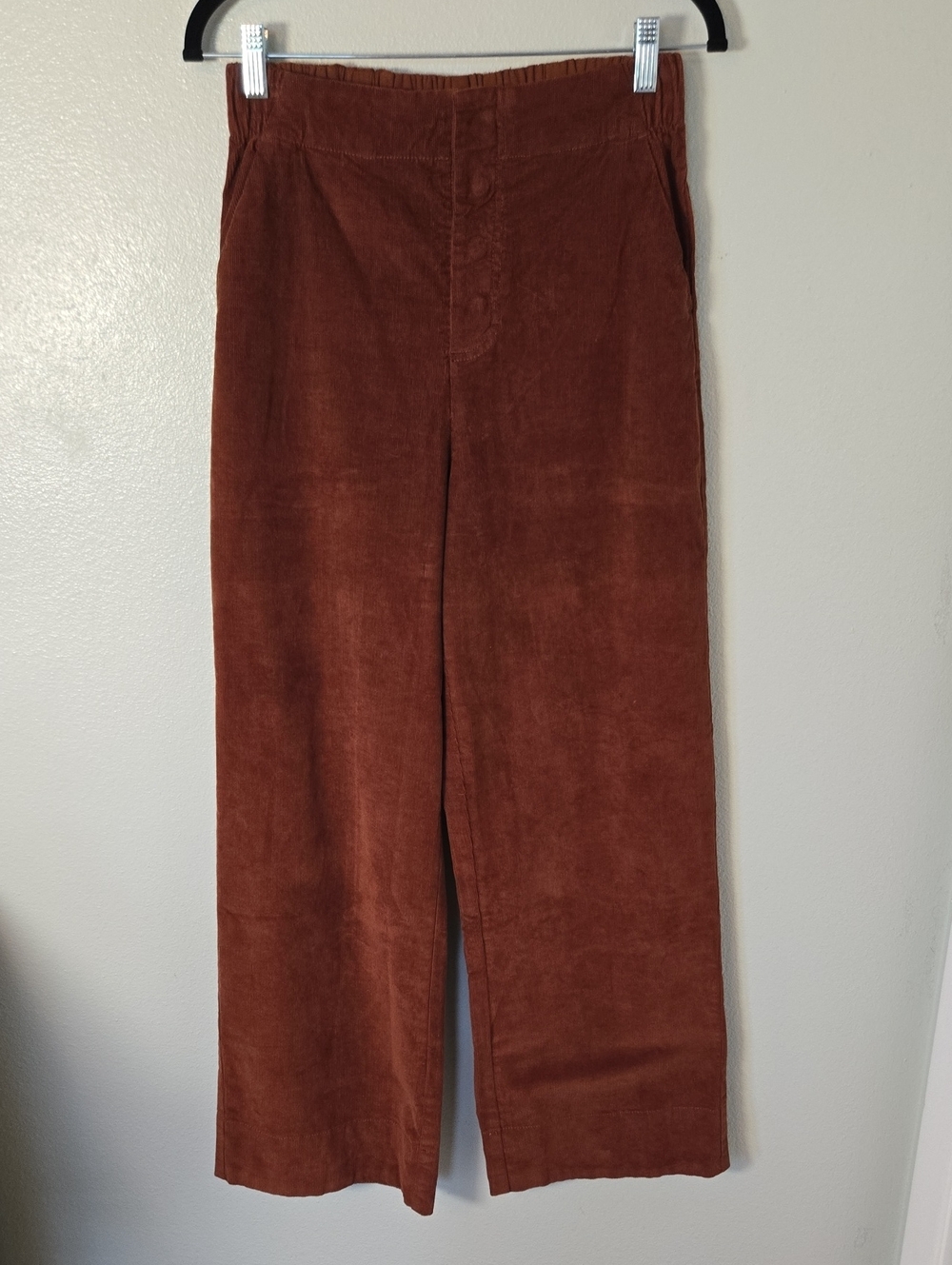Pact Wide-Leg Corduroy Pants in Rust Brown